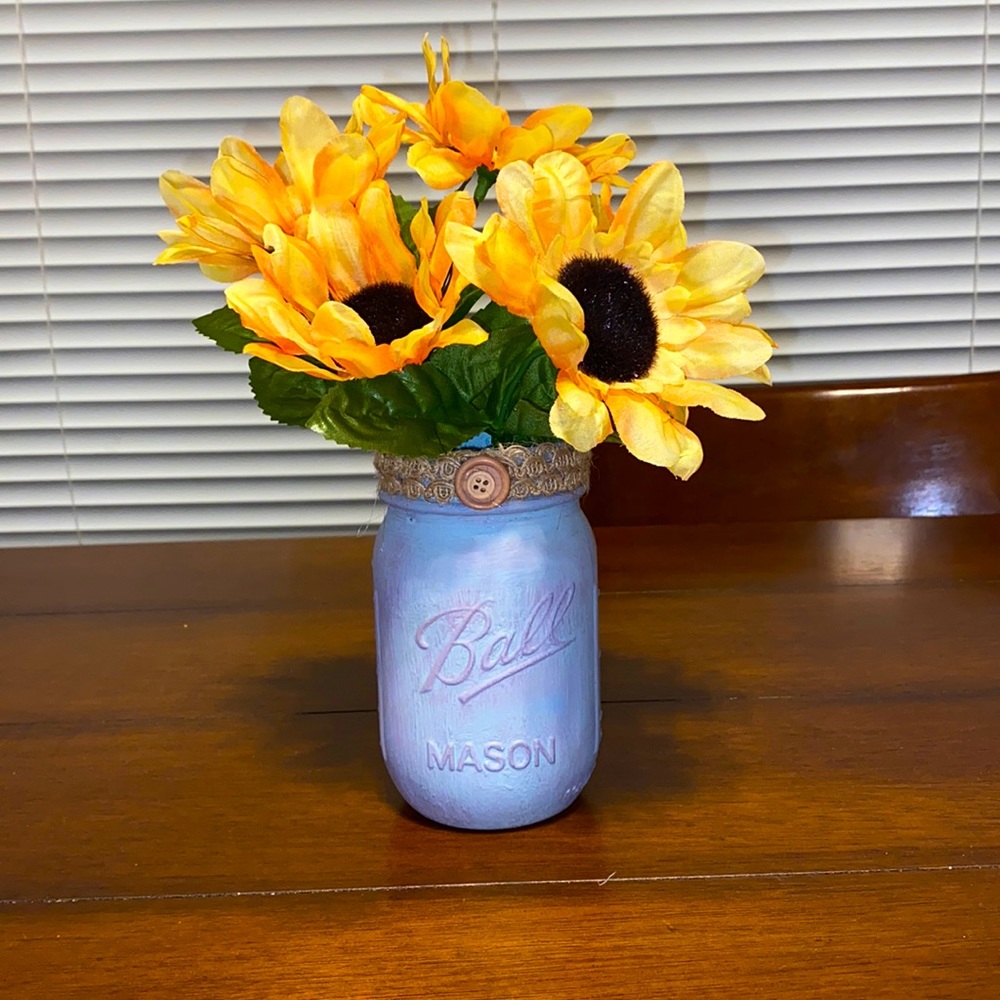 Shabby Chic Decorative Mason Jar Vase New Original